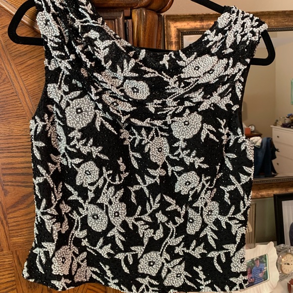 Beautiful beaded top the second and fourth picture shows the beautiful back ❤️ - Picture 1 of 6